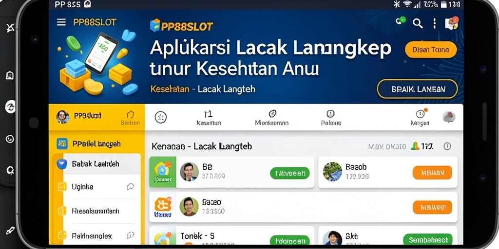 Tampilan antarmuka aplikasi PP88SLOT yang elegan dan informatif.
